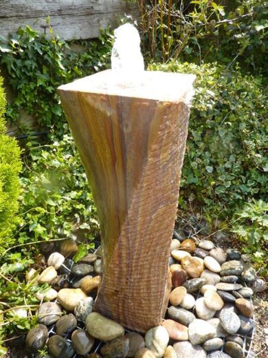 Rainbow Drilled Twisted Column Water Feature