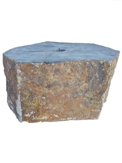 Large Drilled Basalt Plinth