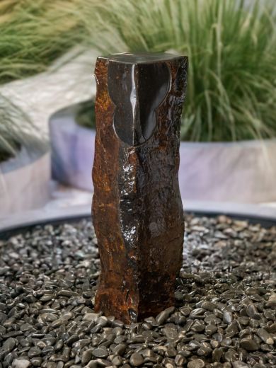 Caldera Basalt Carved Top Column Water Feature Kit