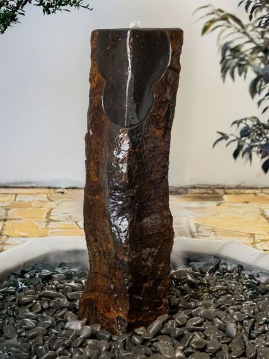 Caldera Large Basalt Carved Column Water Feature Kit
