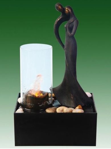 Couple with Candle Effect Water Feature