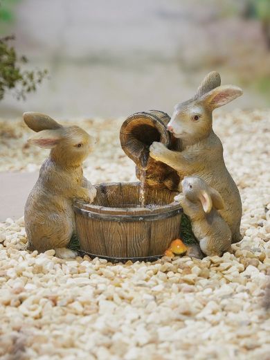 Playful Bunnies Water Feature