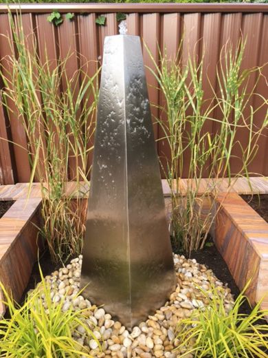 Tissino 150cm Steel Pyramid Water Feature