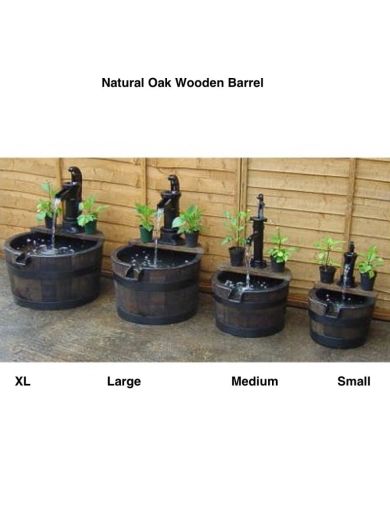 Conval wooden barrel small Garden Water Feature