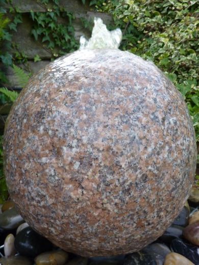 35cm Flamed Pinky Granite Sphere Water Feature Kit 