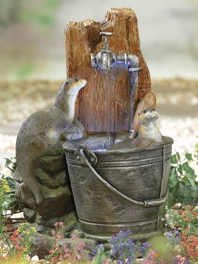 Playful Otters Water Feature