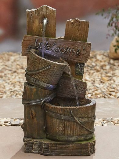 Fence Post Pours Water Feature