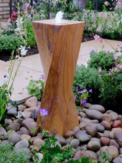Rainbow Sandstone Twist Column Water Feature
