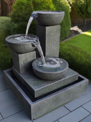 Trio Cascade Fountain Medium (Grey)