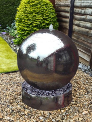 Solar 56cm Polished Sphere, Base Water Feature