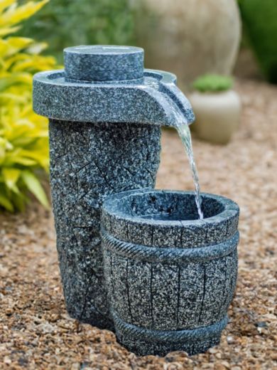 Solar Granite Millstone Water Feature