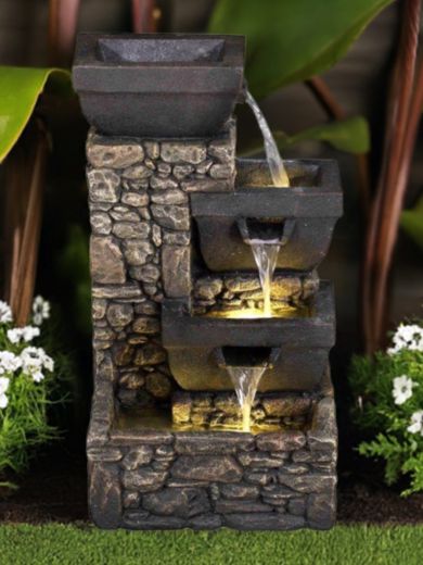 Solar Bowls on Stone Wall