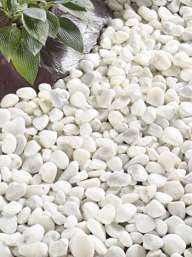 40kg White Pebbles 15mm - 30mm