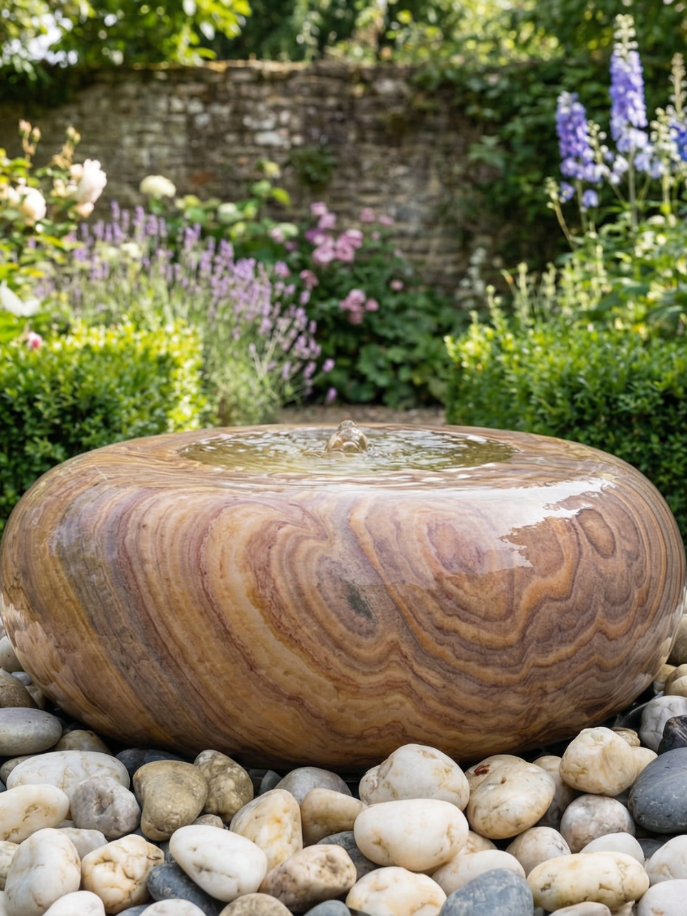 Rosara Rainbow Sandstone Curved Bowl Water Feature | 50cm | Aqua Moda