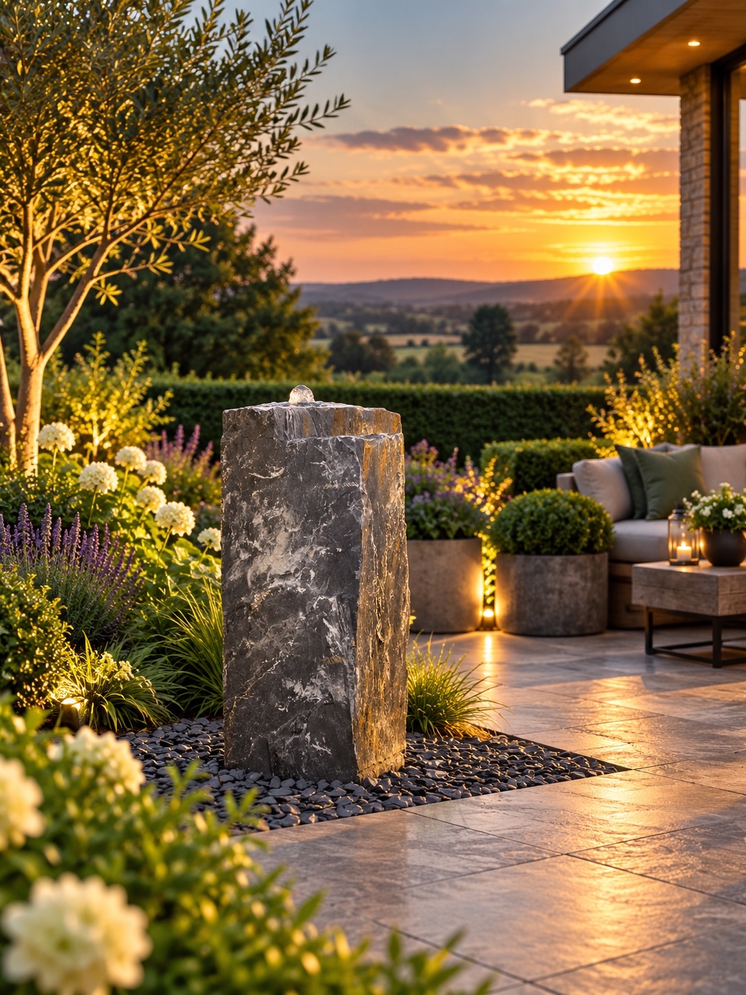 Allia Welsh Slate Monolith Water Feature | Bespoke | 94cm | Aqua Moda