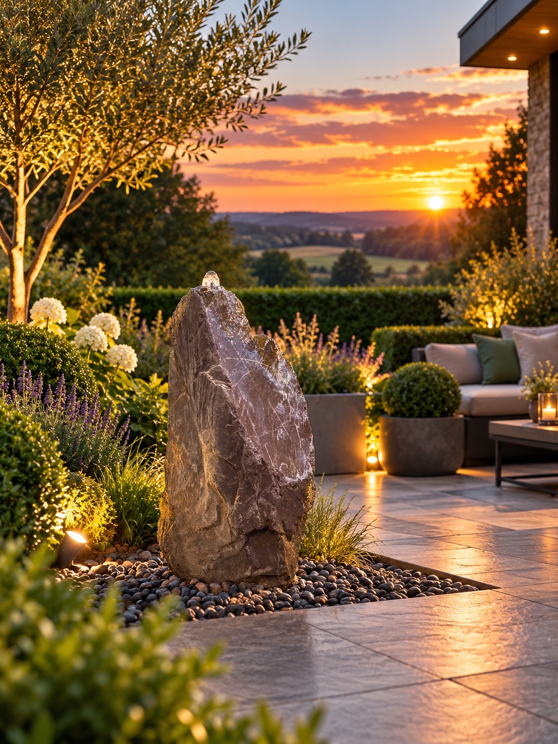 Allia Welsh Slate Monolith Water Feature | Bespoke | 83cm | Aqua Moda