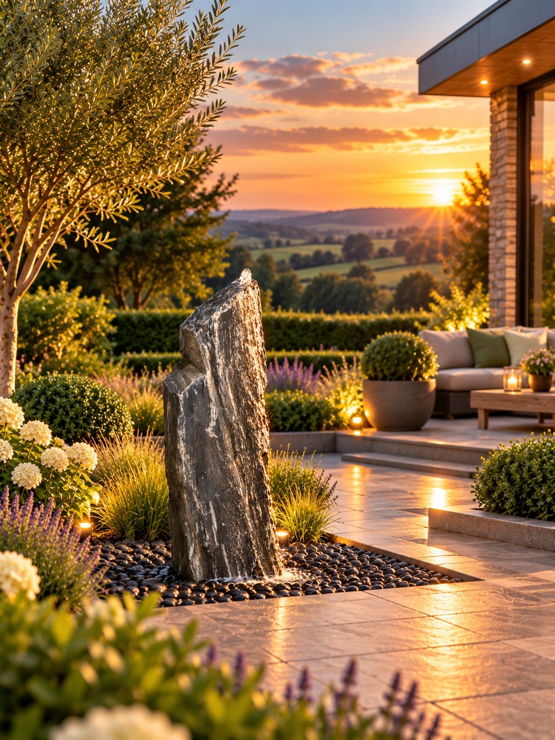 Allia Welsh Slate Monolith Water Feature | Bespoke | 96cm | Aqua Moda