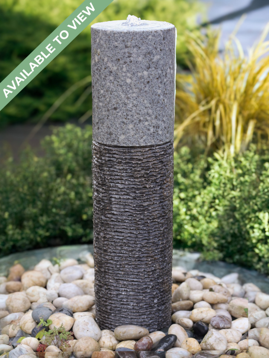 Caldera Two Tone Granite 95cm Column Water Feature