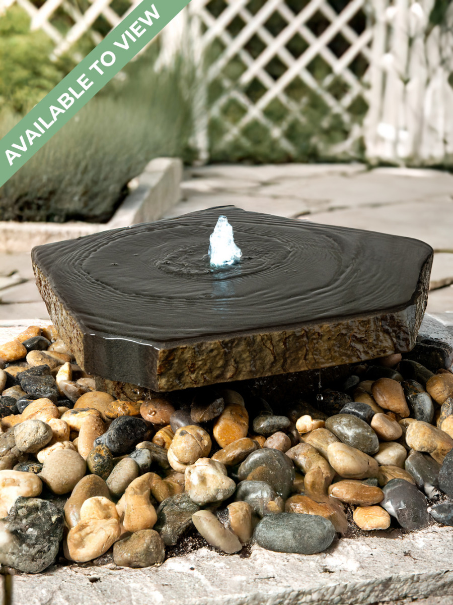 Miren Large Basalt Slab and Plinth Water Feature