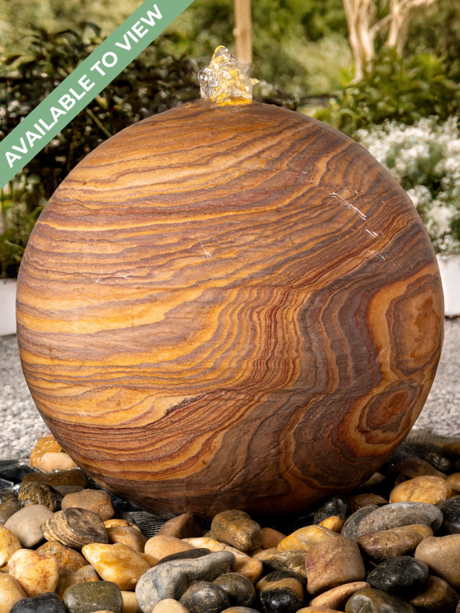 Lunari Rainbow Sandstone Sphere Water Feature | Solar | 50cm | Aqua Moda