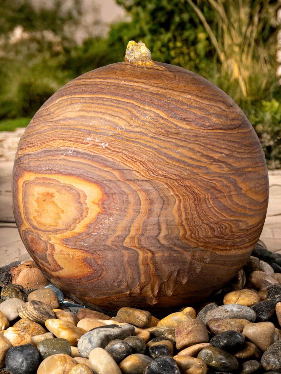 Lunari Rainbow Sandstone Sphere Mains Power Water Feature