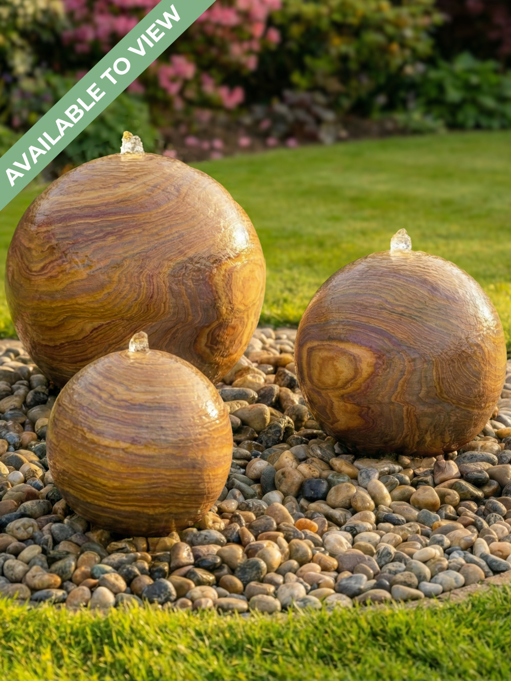 Lunari Trio Rainbow Sandstone Sphere Water Feature