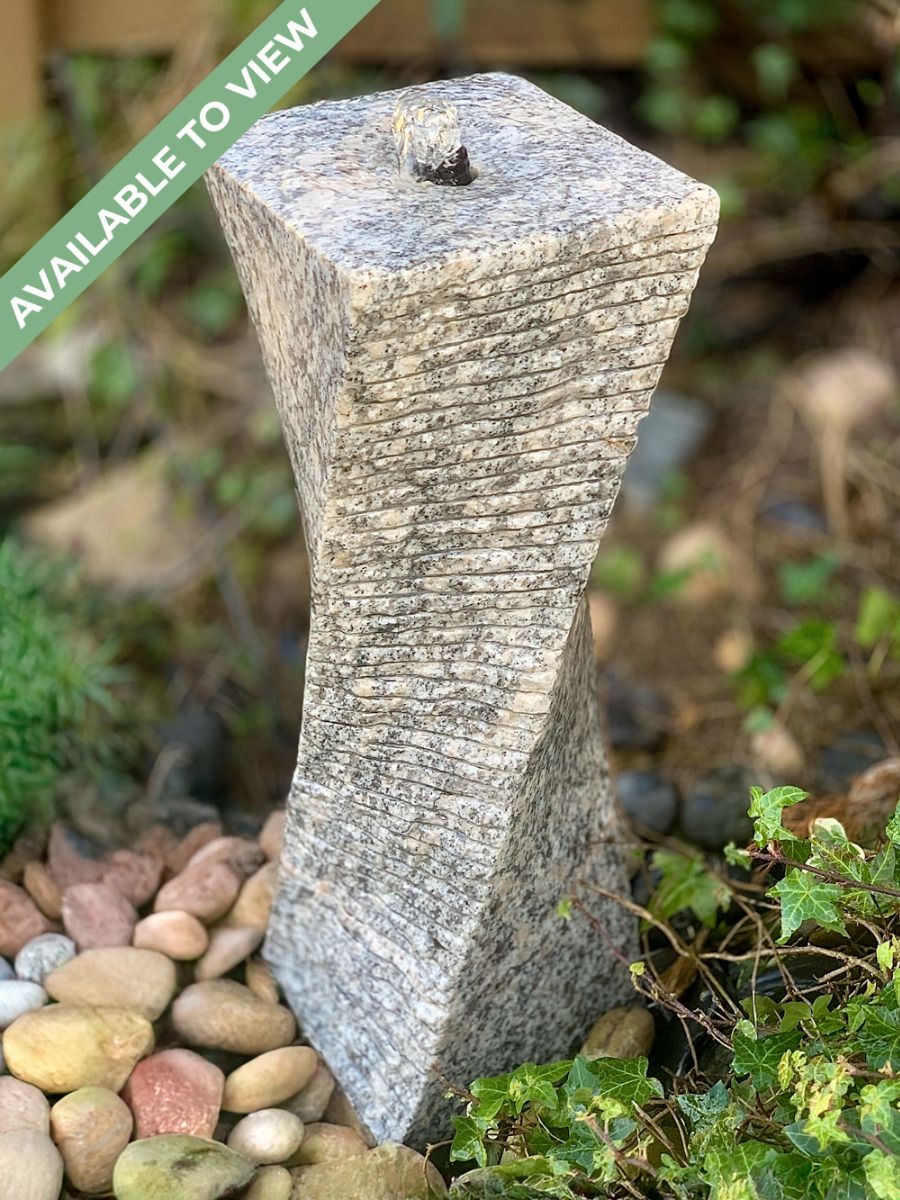 Malone Grey Granite 60cm Twist Water Feature