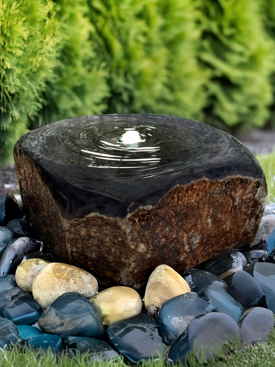 Miren Babbling Basalt Boulder Water Feature