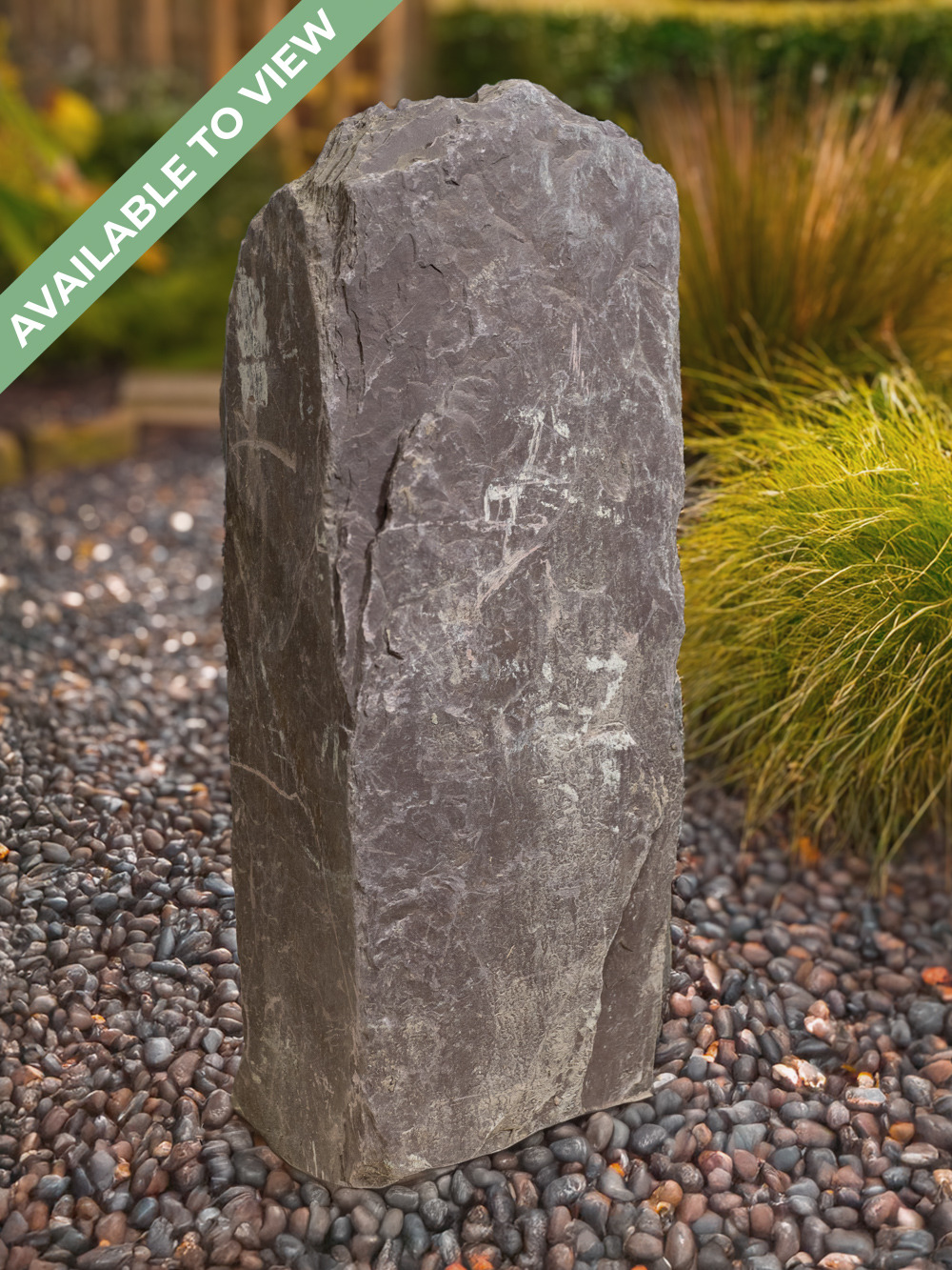 Allia Welsh Slate Monolith Water Feature | Bespoke | 64cm | Aqua Moda