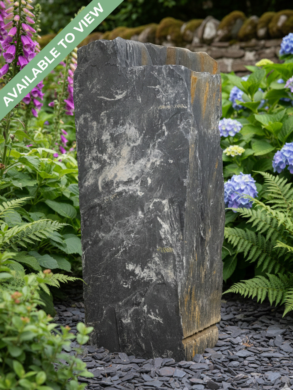 Allia Welsh Slate Monolith Water Feature | Bespoke | 94cm | Aqua Moda