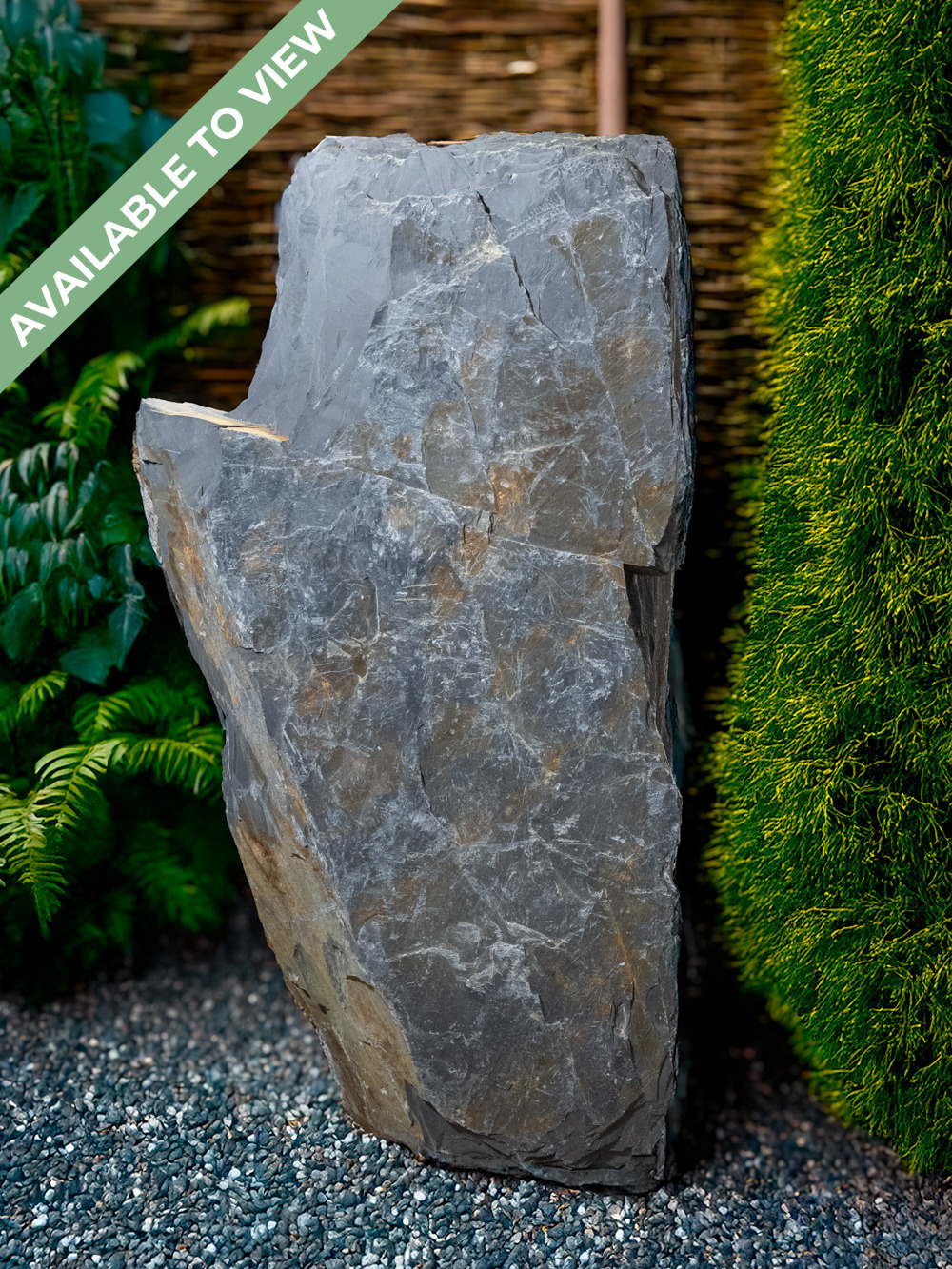 Allia Welsh Slate Monolith Water Feature | Bespoke | 95cm | Aqua Moda