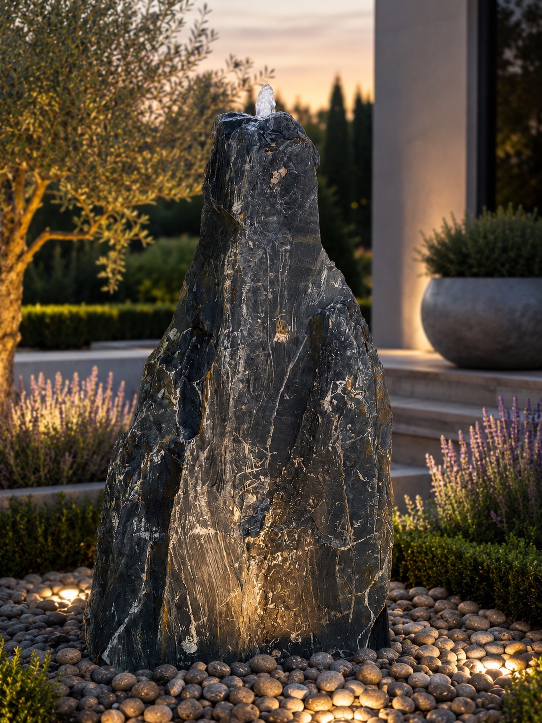 Allia Welsh Slate Monolith Water Feature | Bespoke | 152cm | Aqua Moda