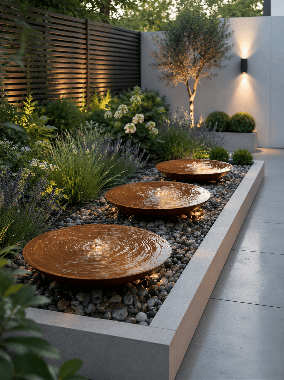 Rosara Corten Steel Bowl Trio Water Feature | 60cm | Aqua Moda