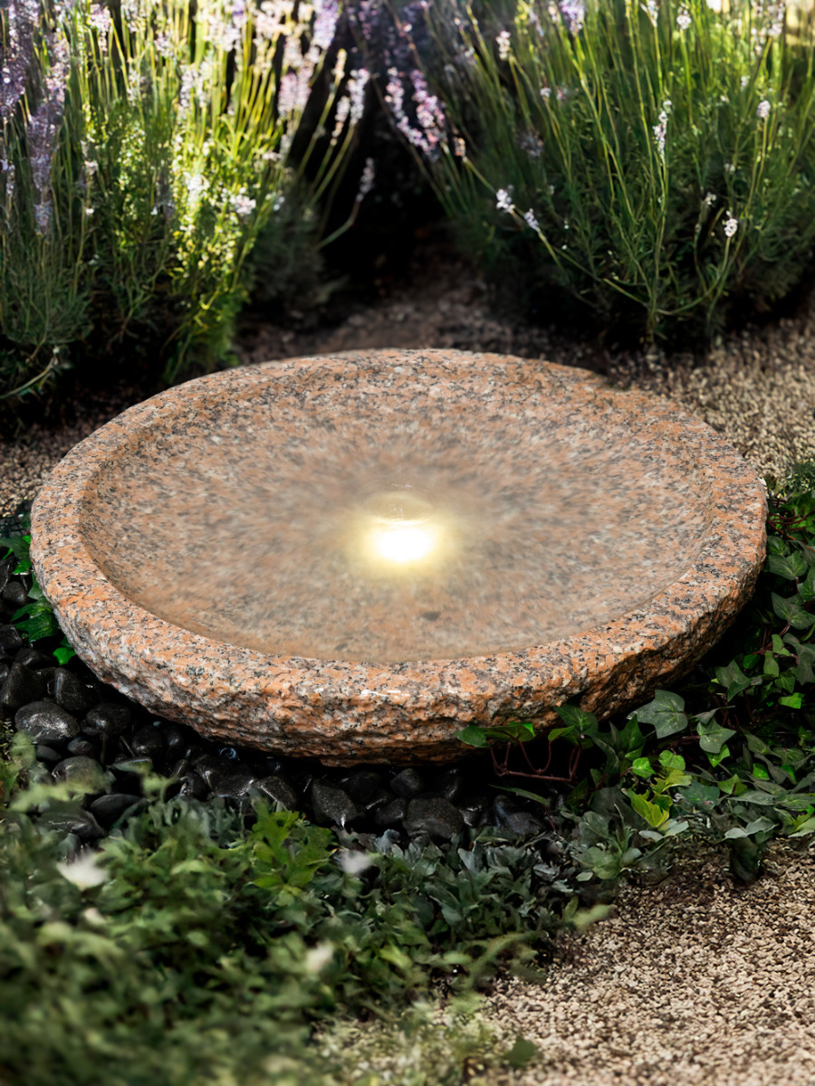 Rosara Pink Granite 60cm Babbling Bowl Water Feature Kit
