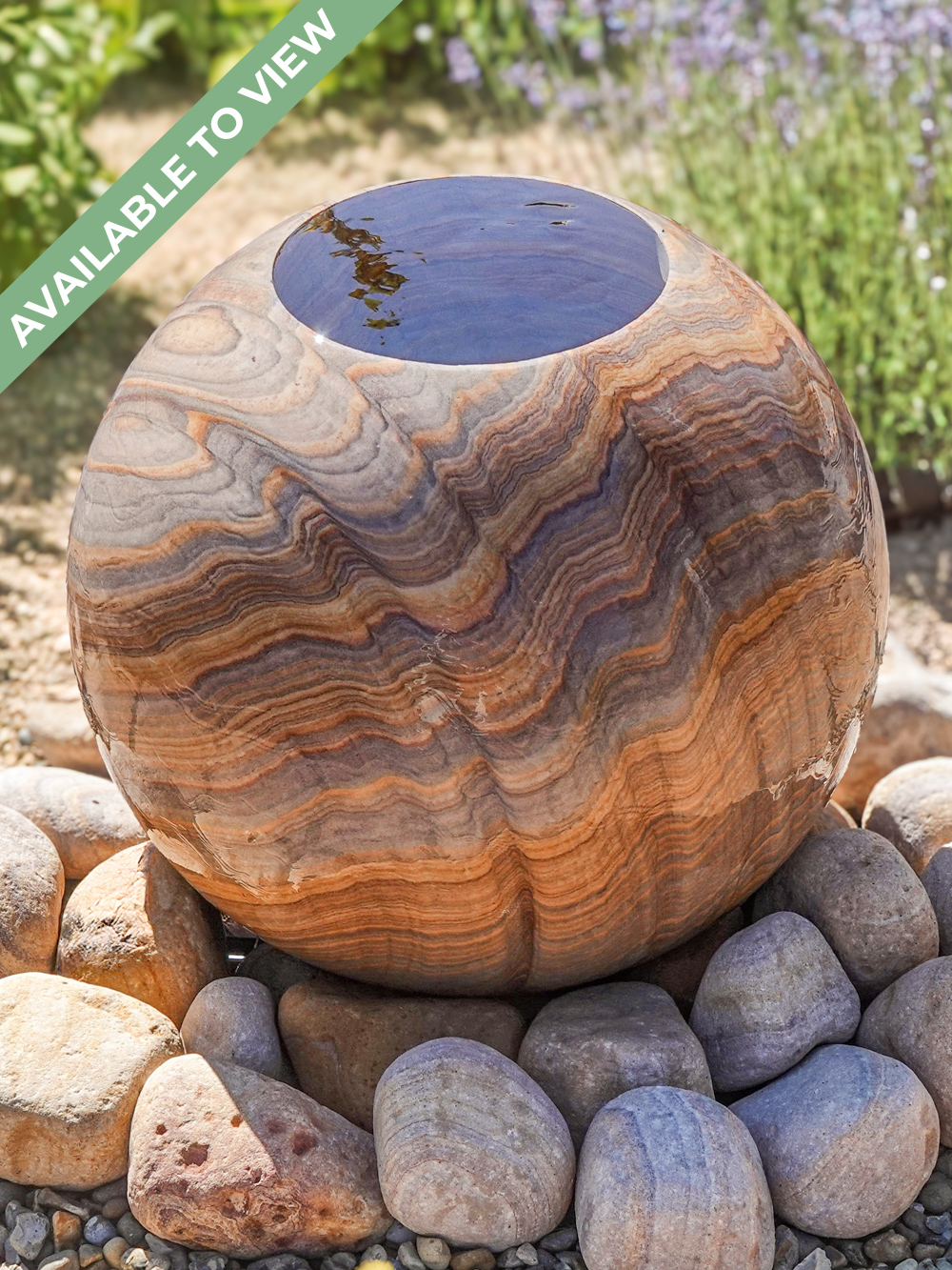 Lunari Rainbow Sandstone 50cm Infinity Sphere Water Feature