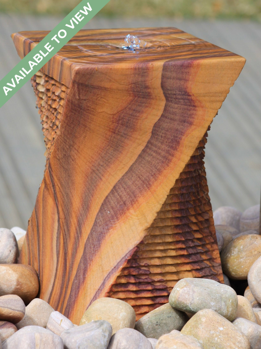 Malone Rainbow Sandstone 40cm Twist Column Water Feature