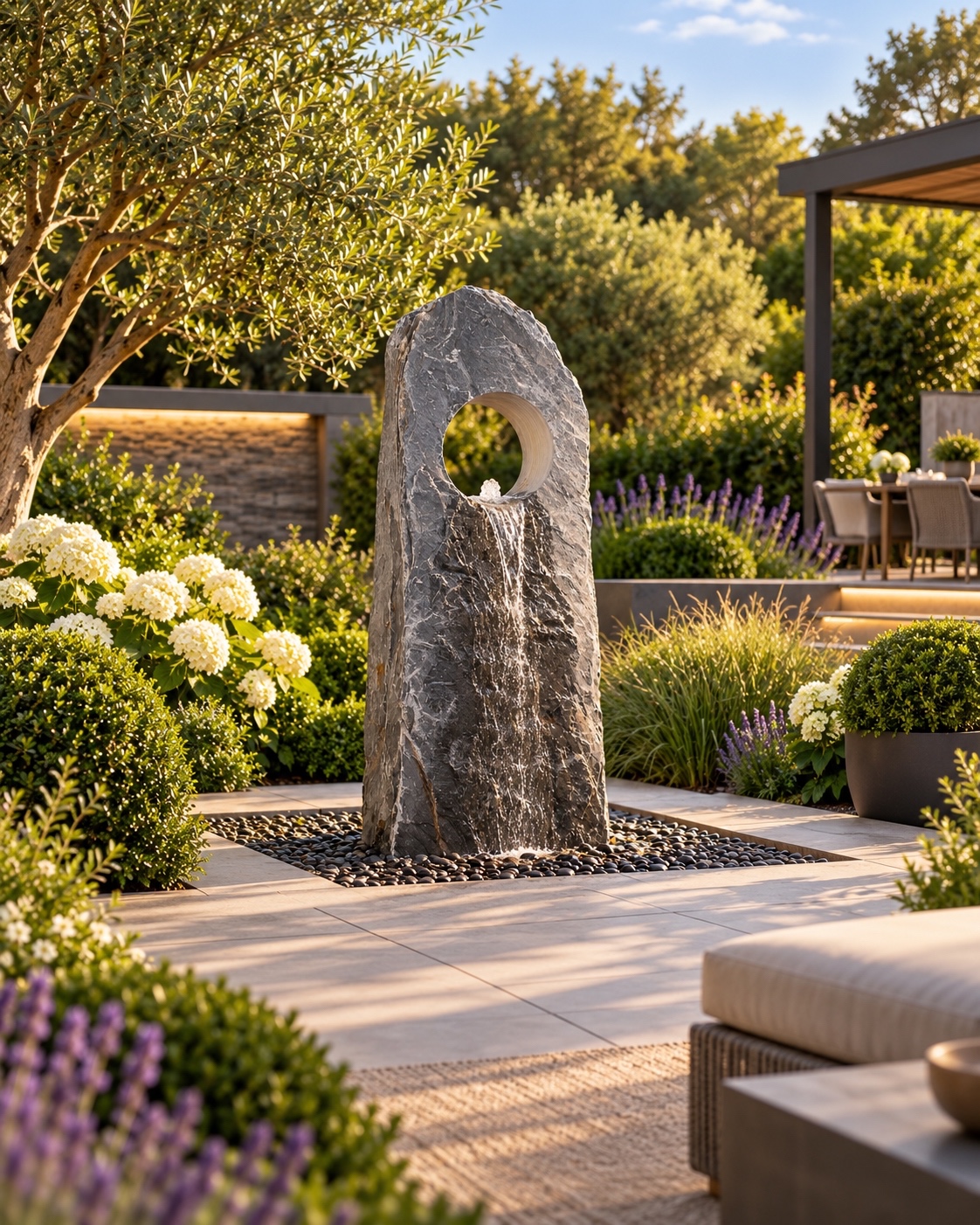 Allia Welsh Slate Hololith Water Feature | Bespoke | 122cm | Aqua Moda