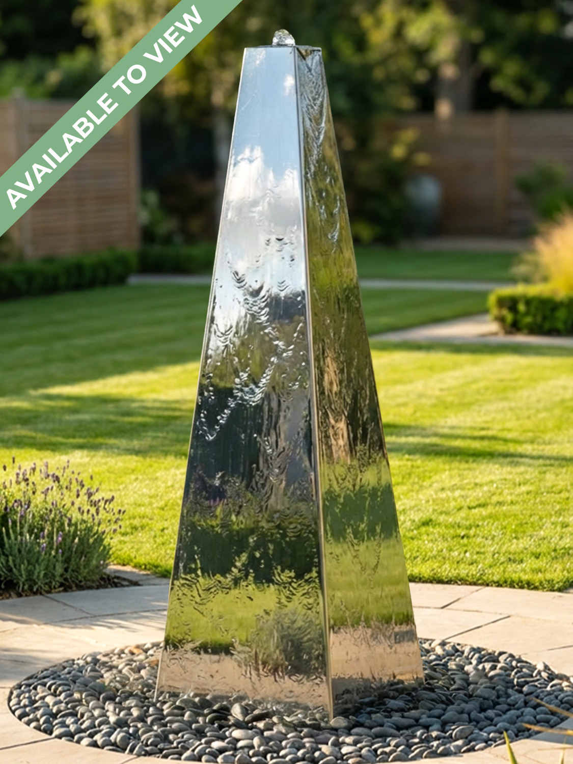 Tissino Stainless Steel Pyramid Water Feature | 150cm | Aqua Moda