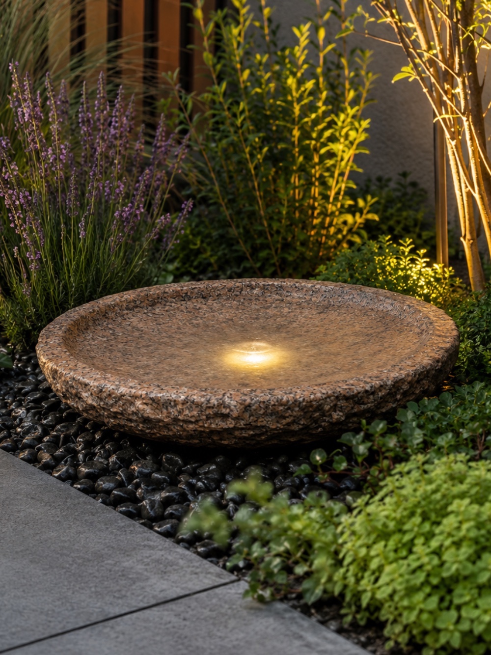 Rosara Pink Granite 60cm Babbling Bowl Water Feature Kit