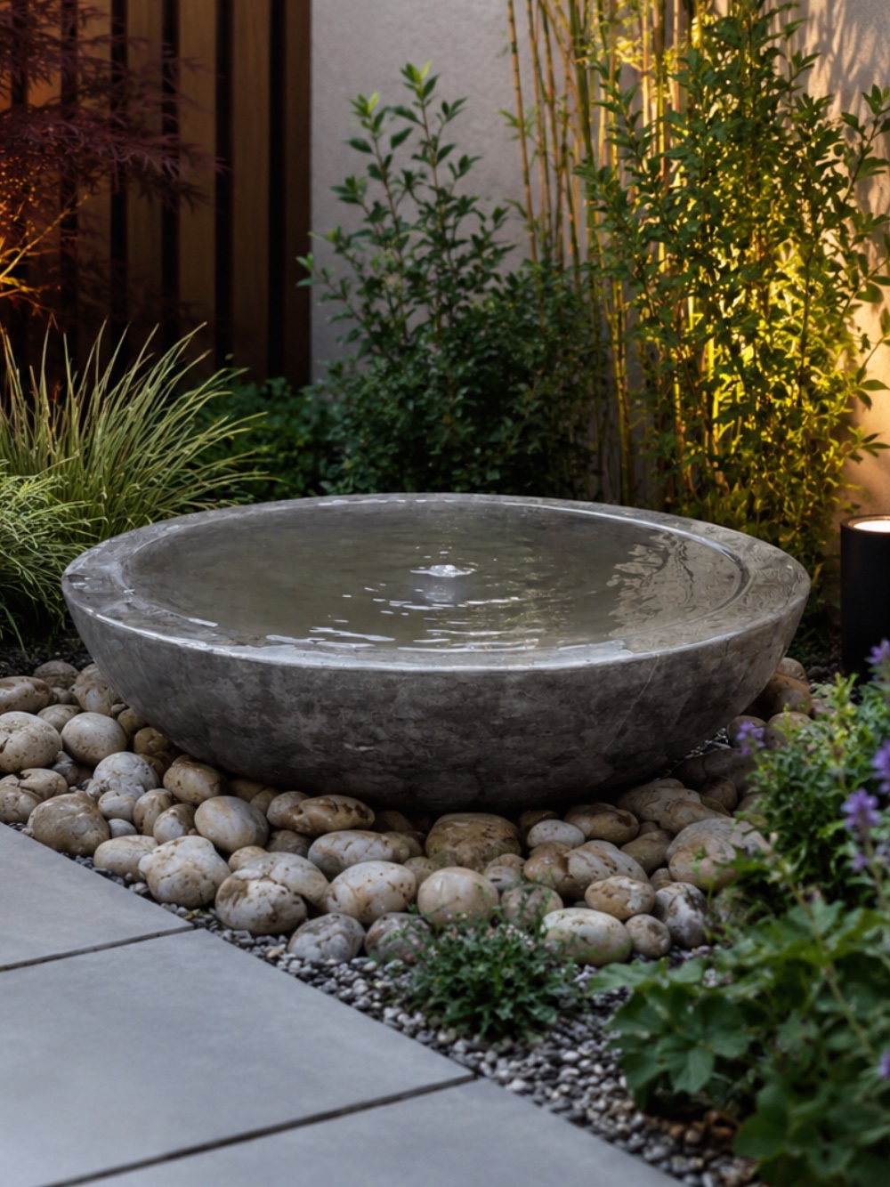Rosara Black Limestone Babbling Bowl Water Feature | 72cm | Aqua Moda