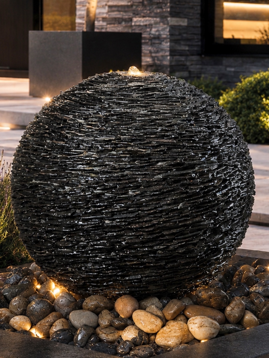 Monara Slate Sphere Water Feature | 60cm | Aqua Moda