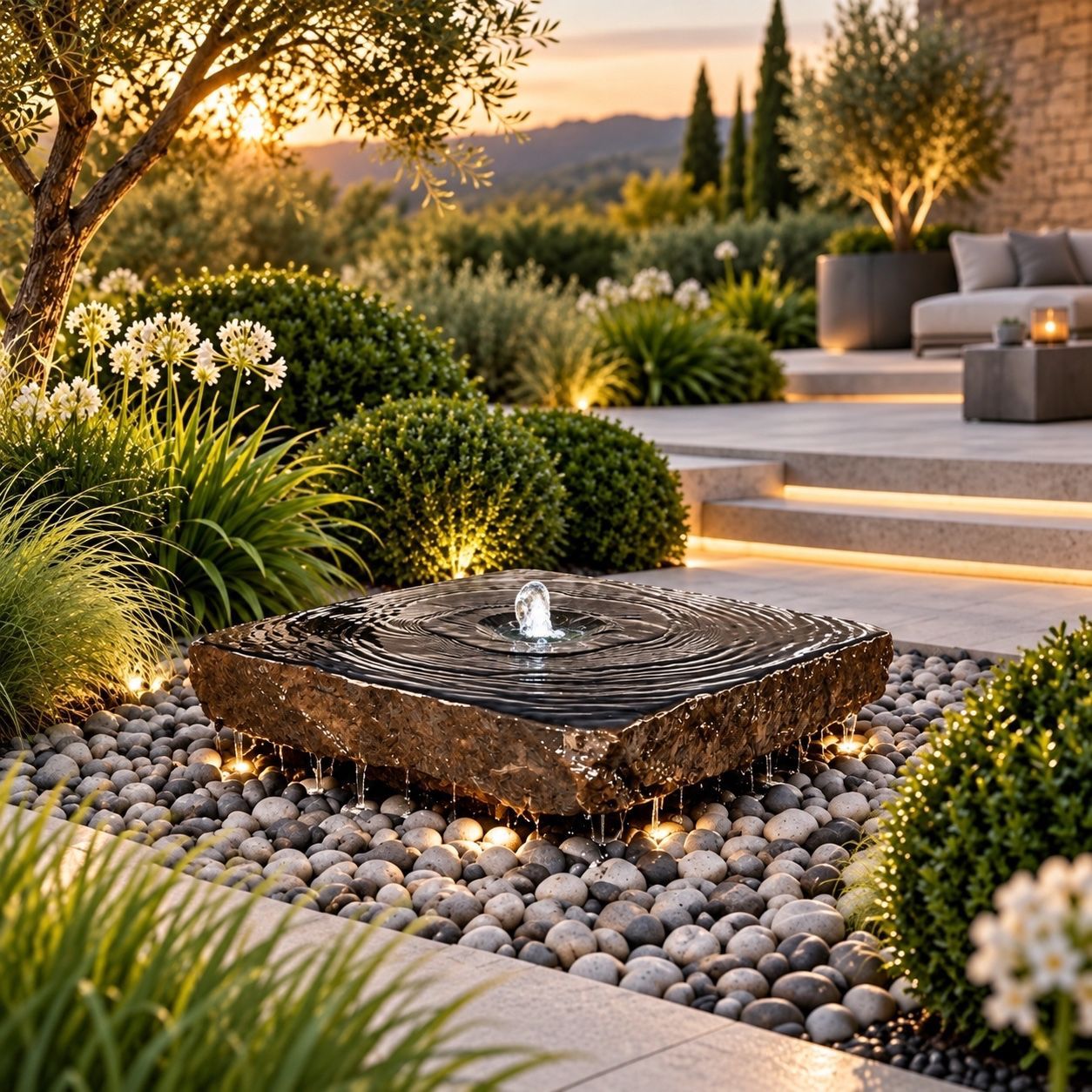 Miren natural basalt water features