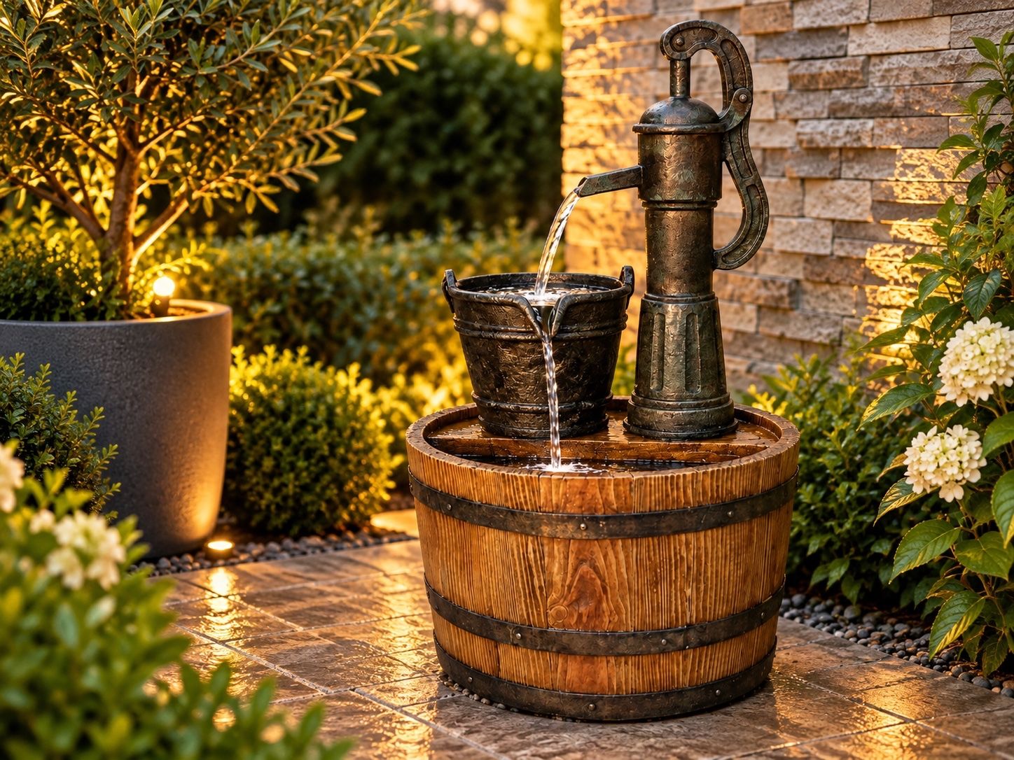 Rustic_Garden_Fountain_at_Golden_Hour