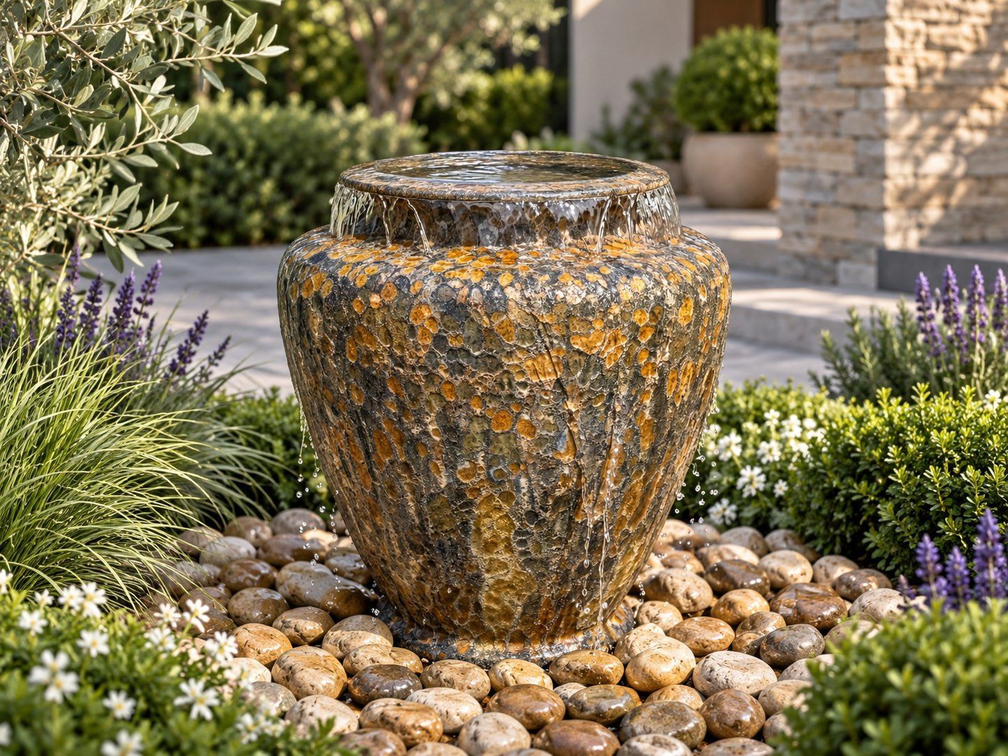 Aqua Moda large hand-finished ceramic and terracotta water feature