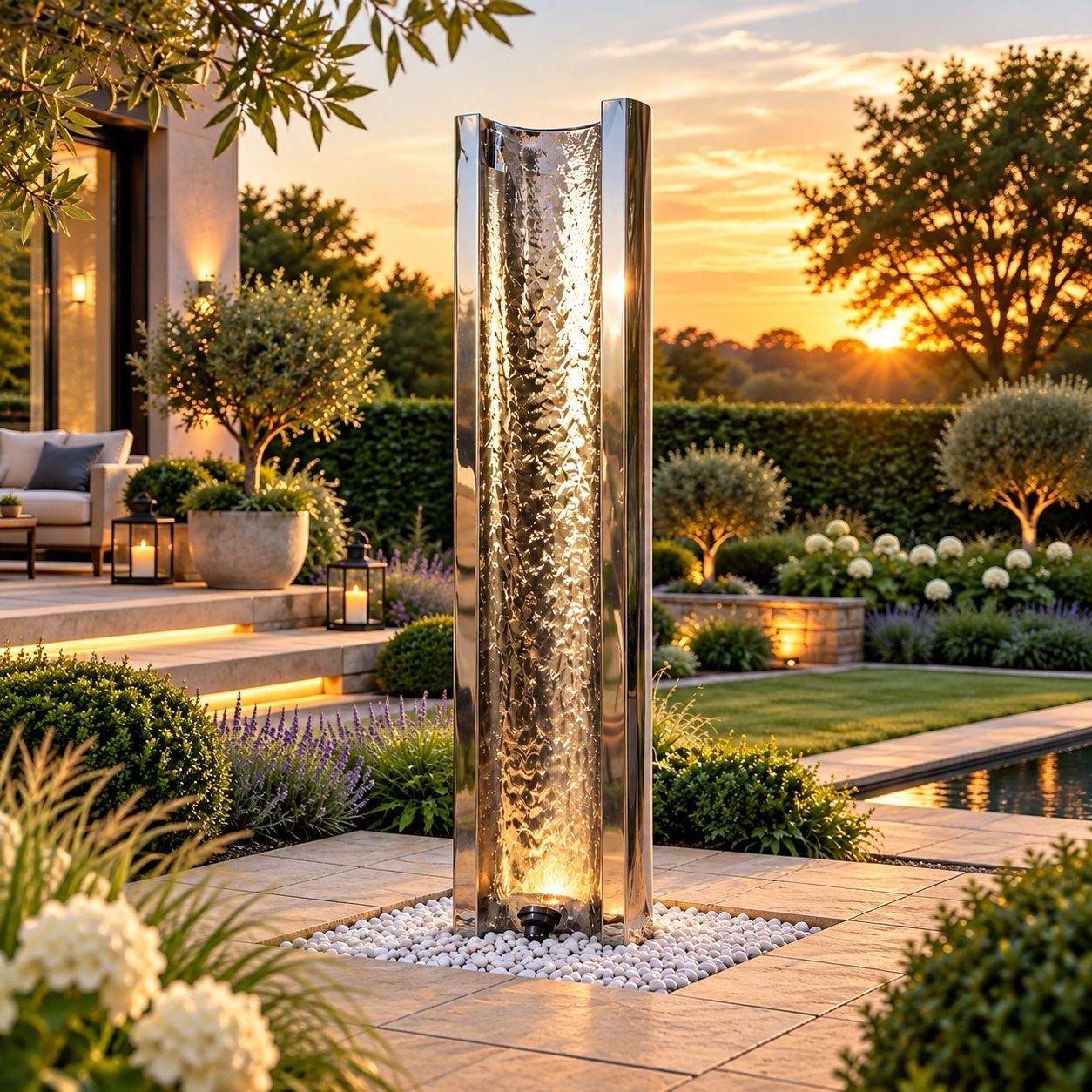 Serio C-shaped steel and Corten water features